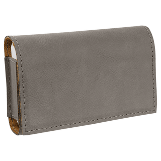 Gray 4 3/4" x 3 1/8" Laserable Leatherette Pill Box