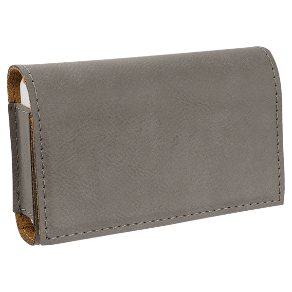 Gray 4 3/4" x 3 1/8" Laserable Leatherette Pill Box