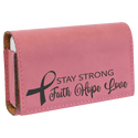 Pink 4 3/4" x 3 1/8" Laserable Leatherette Pill Box