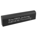 Black/Silver 9 3/4" x 2 1/2" Laserable Leatherette Pill Box