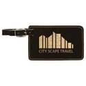 Black/Gold 4 1/4" x 2 3/4" Laserable Leatherette Luggage Tag