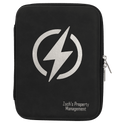 Black/Silver 8 1/2" x 6" x 1 3/4" Leatherette Cord Case