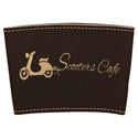 Black/Gold 3" Laserable Leatherette Mug Sleeve