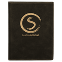 Black/Gold 7" x 9" Laserable Leatherette Small Portfolio with Notepad