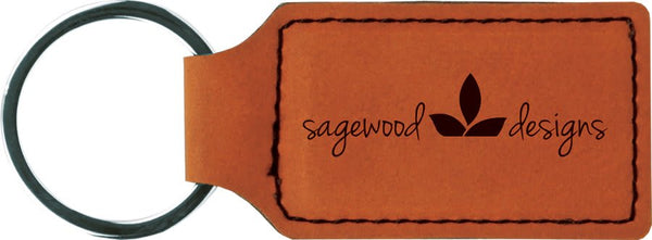 Rawhide 2 3/4" x 1 1/4" Laserable Leatherette Rectangle Keychain
