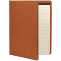 Rawhide 9 1/2" x 12" Dark Brown Laserable Leatherette Portfolio with Notepad