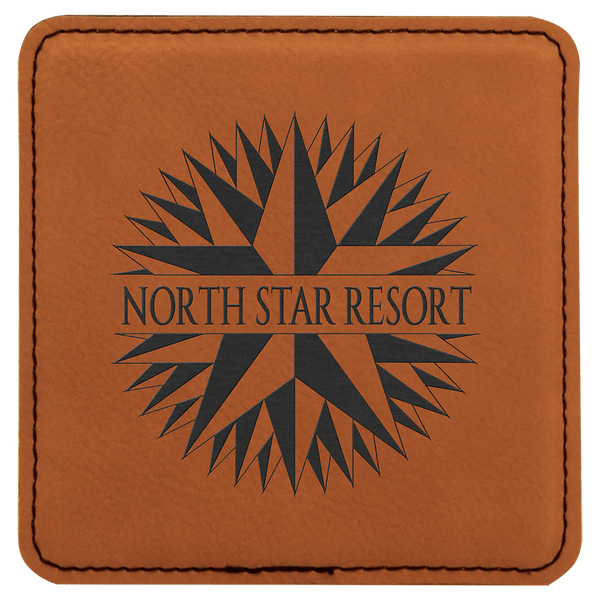 Rawhide 2 4" x 4" Square Laserable Leatherette 6-Coaster Set
