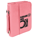 Pink 6 3/4" x 9 1/4" Leatherette Book/Bible Cover with Handle & Zipper