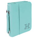 Teal 6 3/4" x 9 1/4" Leatherette Book/Bible Cover with Handle & Zipper