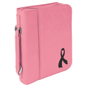 Pink 7 1/2" x 10 3/4" Leatherette Book/Bible Cover with Handle & Zipper