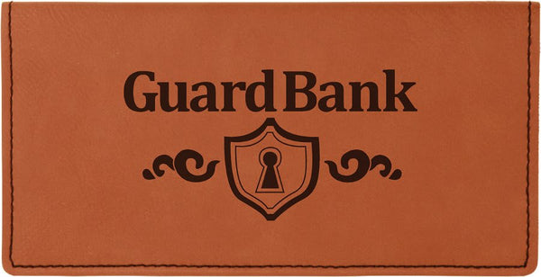 Rawhide 6 3/4" x 3 1/2" Laserable Leatherette Checkbook Cover
