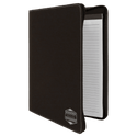 Black/Silver 9 1/2" x 12" w/Zipper Laserable Leatherette Portfolio with Notepad