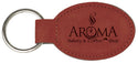 Rose 3" x 1 3/4" Laserable Leatherette Oval Keychain
