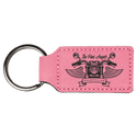 Pink 2 3/4" x 1 1/4" Laserable Leatherette Rectangle Keychain