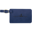 Blue/Black 4 1/4" x 2 3/4" Laserable Leatherette Luggage Tag