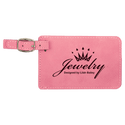 Pink 4 1/4" x 2 3/4" Laserable Leatherette Luggage Tag