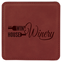 4" 4" x 4" Square Laserable Leatherette 6-Coaster Set
