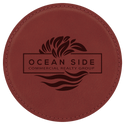 Rose 4" Round Laserable Leatherette Coaster