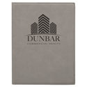 Gray 7" x 9" Laserable Leatherette Small Portfolio with Notepad