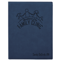 Blue/Black 7" x 9" Laserable Leatherette Small Portfolio with Notepad