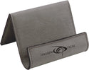 Gray 3 1/2" x 2 1/2" Laserable Leatherette Holder Easel