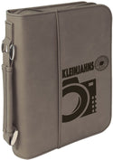 Gray 6 3/4" x 9 1/4" Leatherette Book/Bible Cover with Handle & Zipper