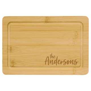 9" x 6" Bamboo Cutting Board with Drip Ring