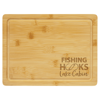 11 1/2" x 8 3/4" Bamboo Cutting Board with Drip Ring