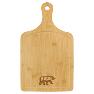 15 1/2" x 9" Bamboo Cutting Board Paddle Shape with Drip Ring