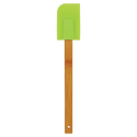 Green Silicone Spatula with Bamboo 11 3/4" Handle