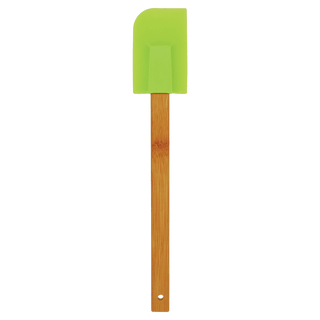 Green Silicone Spatula with Bamboo 11 3/4" Handle