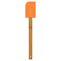 Orange Silicone Spatula with Bamboo 11 3/4" Handle