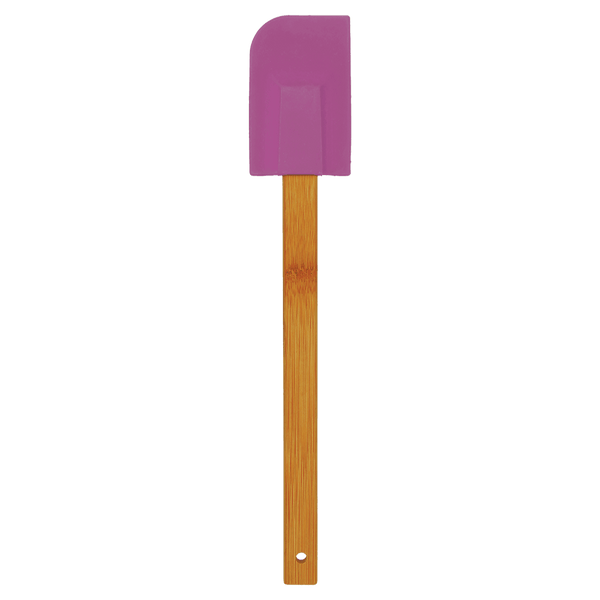Purple Silicone Spatula with Bamboo 11 3/4" Handle