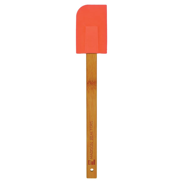 Red Silicone Spatula with Bamboo 11 3/4" Handle