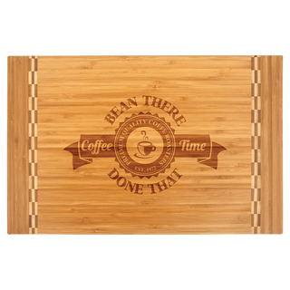 18 1/4" x 12" Bamboo Cutting Board with Butcher Block Inlay