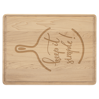 11 1/2" x 8 3/4" Maple Cutting Board with Drip Ring