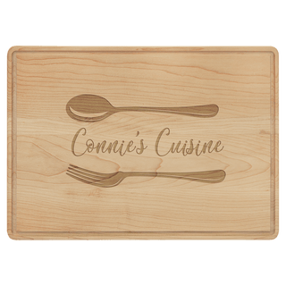 13 3/4" x 9 3/4" Maple Cutting Board with Drip Ring
