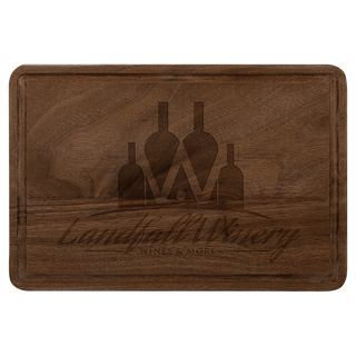 9" x 6" Walnut Cutting Board with Drip Ring