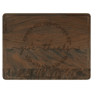 11 1/2" x 8 3/4" Walnut Cutting Board with Drip Ring