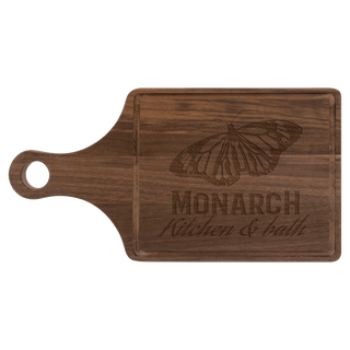 13 1/2" x 7" Walnut Cutting Board Paddle Shape with Drip Ring
