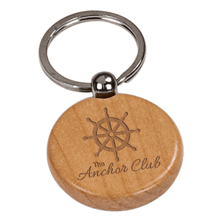 1 1/2" Maple Round Keychain