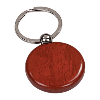 1 1/2" Rosewood Finish Round Keychain