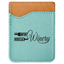 Teal Laserable Leatherette Phone Wallet