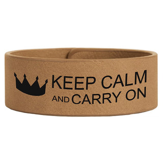 Light Brown 9 1/2" x 1" Laserable Leatherette Cuff Bracelet