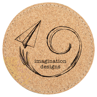 4" Round Cork Coaster with Stitching