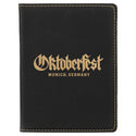 Black/Gold 4 1/4" x 5 1/2" Laserable Leatherette Passport Holder