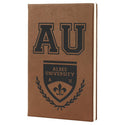 Dark Brown 5 1/4" x 8 1/4" Laserable Leatherette Journal with Lined Notepad