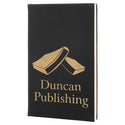 Black/Gold 5 1/4" x 8 1/4" Laserable Leatherette Journal with Lined Notepad