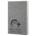 Gray 5 1/4" x 8 1/4" Laserable Leatherette Journal with Lined Notepad