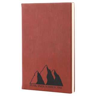 5 1/4" x 8 1/4" Rose Laserable Leatherette Journal with Lined Notepad